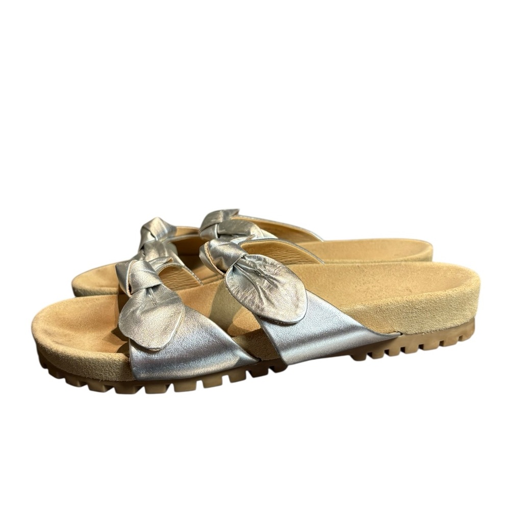 Jack Rogers Metallic Monica Double Knot Lug Comfort Platform Slide Sandals Sz 8 - Picture 6 of 9